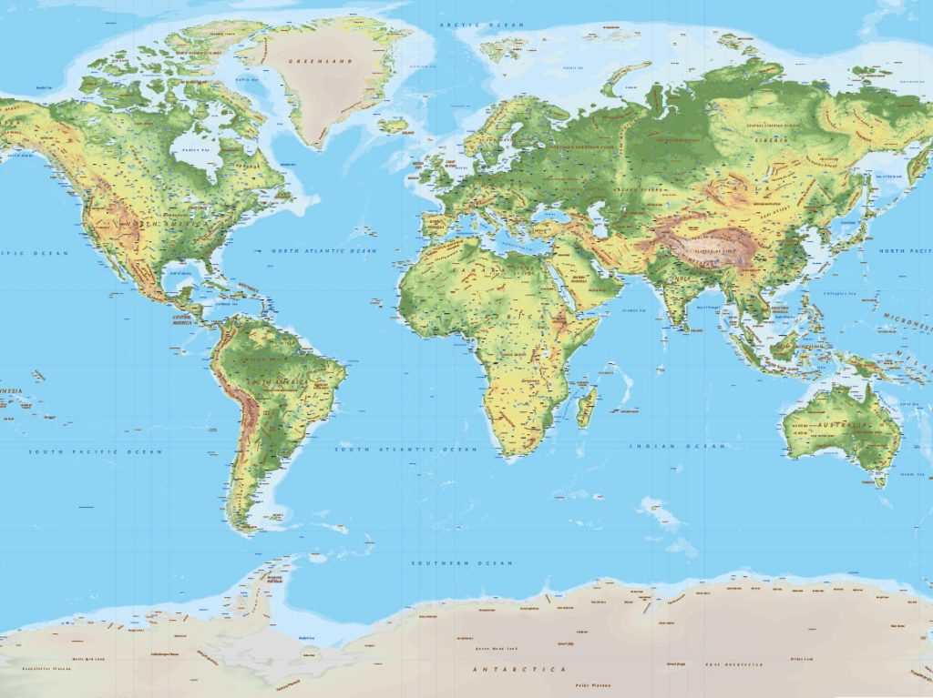 World Topographic Map - Cartorical